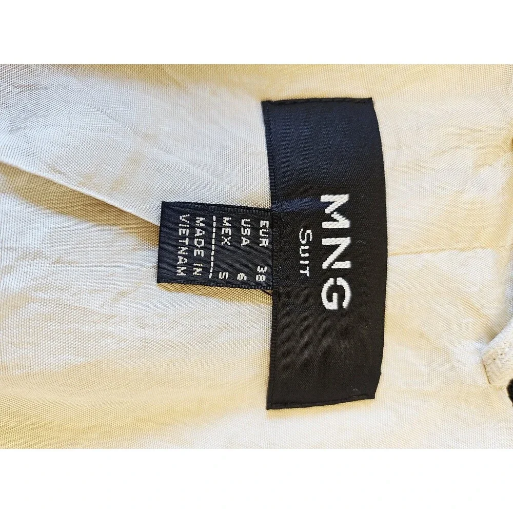MNG Mango Beige Single Breasted Suit Blazer Size 6